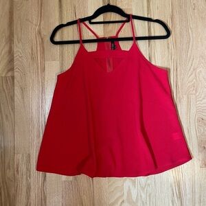 Papermoon Racerback Zip Back Red Tank Size Small